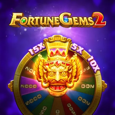Portada de Fortune Gems 2 con una máscara dorada sobre una rueda de multiplicadores