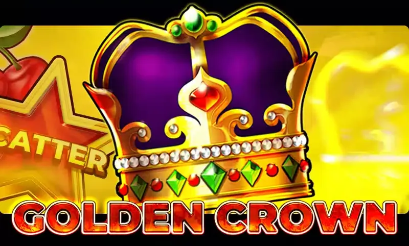 Corona morada y dorada junto a la estrella scatter con una cereza en Golden Crown Extreme